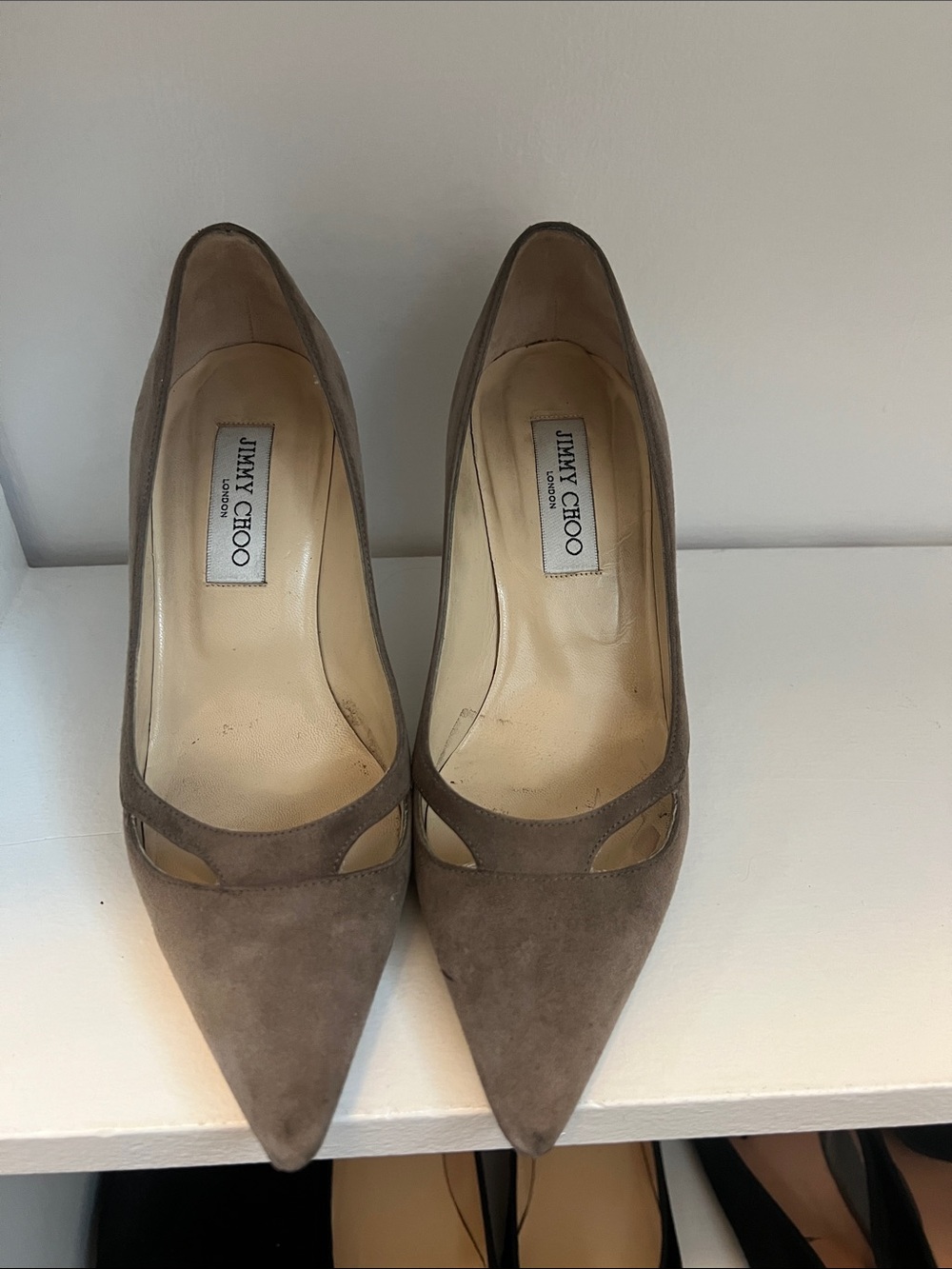 JIMMY CHOOSE women’s classic brown suede leather 3” heel stiletto pumps in 37